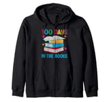 100 Days In The Books Librarian Teacher Kids 100 Days School Zip Hoodie