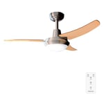 Cecotec Ventilateur de plafond avec télécommande et lumière EnergySilence Aero 480. 65 W, 106 cm de diamètre, 3 Pales réversibles, 3 Vitesses, Finition bois noyer/hêtre