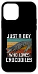 Coque pour iPhone 12 mini T-shirt mignon Just A Boy Who Loves Alligator Crocodiles