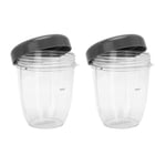18oz Cup with Flat Lid Replacement Parts- 2Pcs for Nutribullet Accessory 600W 900W Blender Juicer