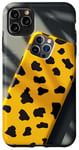 Coque pour iPhone 11 Pro Max Coque de téléphone rétro jaune et rouge imprimé animal