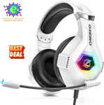 Gaming Headset for PS5 PS4 PC, Over-Ear Headphones with Surround Sound & RGB Lig