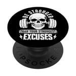 Soyez plus fort que vos excuses les plus fortes PopSockets PopGrip Interchangeable