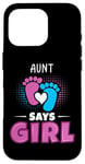 Coque pour iPhone 16 Pro Aunt Says Girl Tenue de révélation du sexe pour bébé