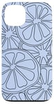 Coque pour iPhone 13 Silhouette bleu clair motif agrumes