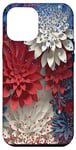 Coque pour iPhone 12 Pro Max Blue Red Multicolor Flower 4th July 4 America Freedom