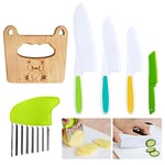 HOTUT Couteau Cuisine Enfants,6pcs Couteau Enfant Couteau Set Ensemble Plastique Couteaux Pour Couper et Cuire Des Fruits Ou Légumes Pour Jeunes Enfants