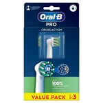 Oral-B PRO CROSS ACTION Clean white brush heads. 3 pack.