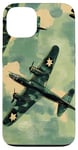 Coque pour iPhone 13 Bombardier B-17G Green Pop Art Tropical B-17 Flying Fortress de la Seconde Guerre mondiale