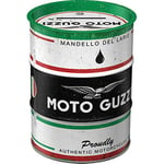 Nostalgic-Art Tirelire rétro Baril de pétrole, Moto Guzzi – Italian Oil – Idée de Cadeau pour Fans de Moto, en métal, Tire-Lire en Fer-Blanc, 600 ML