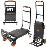 Rosvola - Diable, chariot 2 en 1 pliable 4 roues - Charge 150 kg