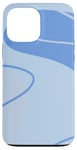 Coque pour iPhone 13 Pro Max Bleu clair Boho neutre abstrait ligne art design