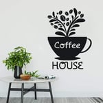 UYEDSR Wall Sticker Cafe Logo Wall Sticker Coffee Bar Sign Decal Window Vinyl Sticker Removable Coffee House Sign Window Wall Decals Wall Art 57x79cm