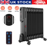 11 Fin Oil Filled Radiator Portable 2500W Heater Display with Remote Control UK