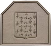 Plaque de cheminée armes de Bretagne grise H. 49,5cm X L. 54,5cm, Dommartin