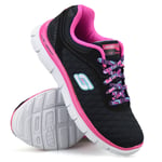 Girls Skechers Memory Foam Running Walking Casual Sports Gym Trainers Shoes Size