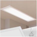 TecTake® Panneau LED Dalle LED Luminaire bureau Lumière plafond & murale 119,5 x 29,5 cm Luminaire cuisine, Plafonnier couloir, entrée, salon, idéal Plan de travail cuisine Éclairage de bureau