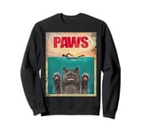 Vincent Hie Movie Parody Paws Shark Feline Jaws Cat Lovers Sweatshirt