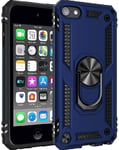 ULAK iPod Touch 7 Case, iPod Touch 5/6 [Military Grade] Dual Layer Protective Case with Stand Function, Soft TPU Bumper Hard Case for Apple iPod Touch 5th / 6th / 7th Gen - Blue