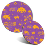 Mouse Mat & Coaster Set - Retro Gaming Gamer Purple  #8465