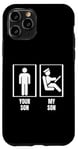 Coque pour iPhone 11 Pro Your Son My Son Dad Père Mom Mother School Bus Driver