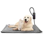 Toozey Dog Heat Pad Electric 70 x 50 cm, 4 Adjustable Timer and 6 Adjustable Temperature, Safe Pet Heating Pad Mat with Crystal Velvet Cover, Waterproof, Ideal for Whelping/Puppy/Dogs and Cats, L