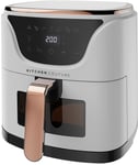 Kitchen Couture 6L Clear View Compact Air Fryer - White/Rose