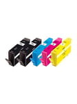 Peach Combi-Pack PLUS - 5-pack - S - black yellow cyan magenta - remanufactured - ink cartridge (alternative for: HP CB316EE HP CB318EE HP CB319EE HP CB320EE) - Blækpatron Cyan