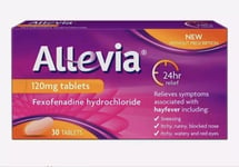 Allevia Fexofenadine 120mg Hayfever/Allergy Relief x30 Tablets Long Exp Date