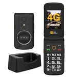 AGM M8 Telephone à Clapet 4G, Telephone Portable pour Senior avec Grandes Touches, Téléphone Incassable IP68/IP69K, SOS, Compatible avec Les Aides Auditives, Appel en Un clic, Double SIM, Bluetooth