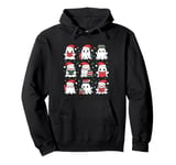 Ghosts Wearing Santa Hats Reading Books Christmas Book Lover Pullover Hoodie