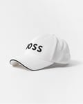 BOSS Green Cap-US-1 Mens Knitted-Piqué Six-Panel Cap with Embroidered Logo - White - One Size