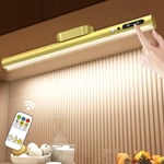 Reglette Led Cuisine Sans Fil Avec Detecteur Mouvement, 4000Mah Lampe De Bureau Rechargeable Usb, Lumiere Magnétique Avec Télécommande, Eclairage Murale Pour Placard, Tableau, Miroir, Armoire