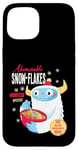 Coque pour iPhone 15 Cute Abominable Yeti. Bigfoot hide and seek on Snow, Flake