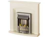 Adam Truro Fireplace in Cream with Helios Electric Fire in Brushed Steel,  41...