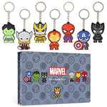 Marvel Porte Clef Avengers Super Heros Jouet Garcon Coffret Collection Lot Porte-Clés Mini Figurine Avengers Spiderman Hulk Captain America Porte Clef Original Cadeau Geek Anniversaire Noël