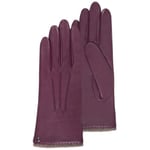 Gants Isotoner  Gants Femme cuir doublés cachemeere bordeaux 68602