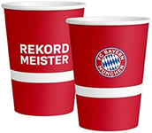 amscan 9906507-66 Lot de 8 gobelets jetables en Papier Motif FC Bayern Munich 250 ML, Multicolore