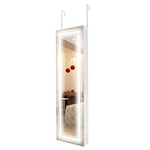 Ezigoo Full-Length Mirror Jewelry Cabinet with Storage – LED Lighted, Lockable, and Versatile Wall-Mounted Design