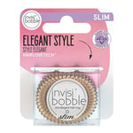 1X 3PK Invisi Bobble The Elegant Slim Hair Ring - Bronze Me Pretty  - NEW UK