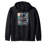 Always Remember Never Forget 1980s (Retro Computer Print) Zip Hoodie