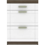 Cotecosy - Commode 1 tiroir et 2 portes L70xH100cm Tenessil Chêne foncé et Blanc - Bois / Blanc