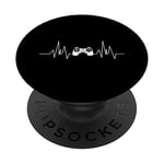 Contrôleur Heartbeat Gaming Gamer Heartbeat Pulse Ekg PopSockets PopGrip - Support et Grip pour Smartphone/Tablette avec un Top Interchangeable