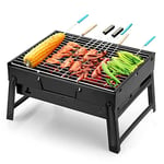 Uten Charcoal Barbecues, Barbecue Grill, BBQ Grill, Portable Folding Charcoal Barbecue Grill, Stainless Steel Charcoal BBQ for Outdoor Cooking Camping Hiking Picnics