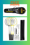 NEW CARLTON 4 PLAYER BADMINTON SET 4 BATS NET & POLES 3 SHUTTLECOCKS 1 CARRY BAG