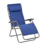 Bain de soleil Lightcomfort Lafuma acier et polyester bleu Denim l.67cm x H.115cm