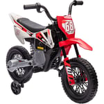 Aiyaplay - Moto cross électrique dirt bike enfant 12V 2 moteurs 2 vitesses 2,4-5 Km/h musiques rouge