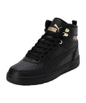 PUMA Mixte Rebound Rugged Basket, Black Black Team Gold, 46 EU