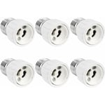 E27 till GU10 Adapter, 220V, E27 GU10 Adapter Socket Konverter för LED-lampa, Halogen och CFL-lampa, Keramisk Adapter, 6-pack