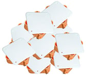 Kopp 349300043 Lot de 10 boîtes de dérivation Creuses pour cloison sèche, 107 x 107 x 50 mm, boîte de jonction avec Couvercle et vis, IP20, boîte de jonction en matériau Isolant, Blanc/Orange